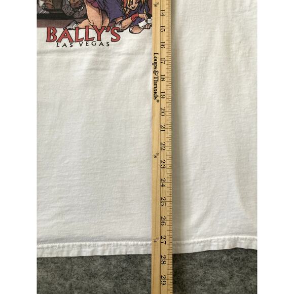 Vintage Bally's Los Vegas T-Shirt Mens XL Nevada Adult Funny Football White - Picture 3 of 10